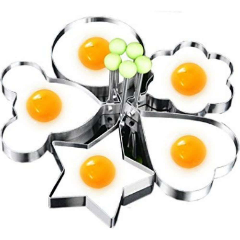 5pcs Fried Egg Non Stick Stainless Steel Pancake Ring Mold Cooking Kitchen Tools