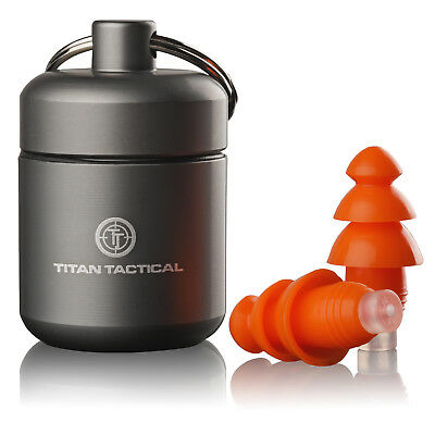 Titan Tactical 29nrr Reusable Shooting Ear Plugs W/ Removable Filter + Case