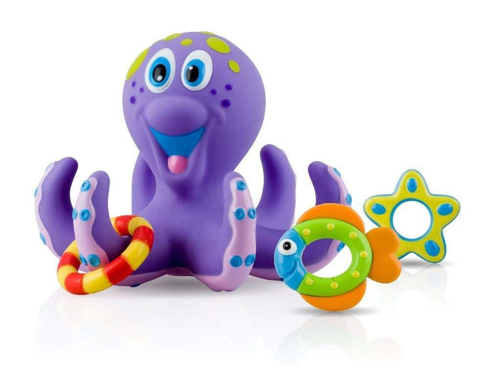 Baby Toy Bath Nuby Octopus Floating Tub 3 Rings Toss Toddler Child Gift Fun Play